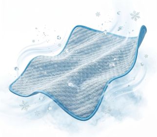 Dog Cooling Mat for Small Pets Up to 11 lbs, 19.7"x15.7" - Gel Free Ice Silk Self-Cooling Pad, Non-Slip Portable Summer Pet Bed for Kittens Puppies